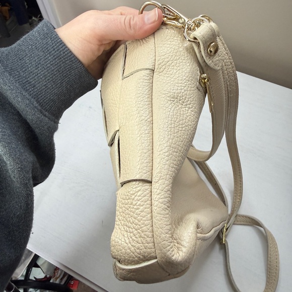 Anna Paola Leather Basketweave Zip Top Brit Shoulder Bag Made in Italy - Picture 8 of 16